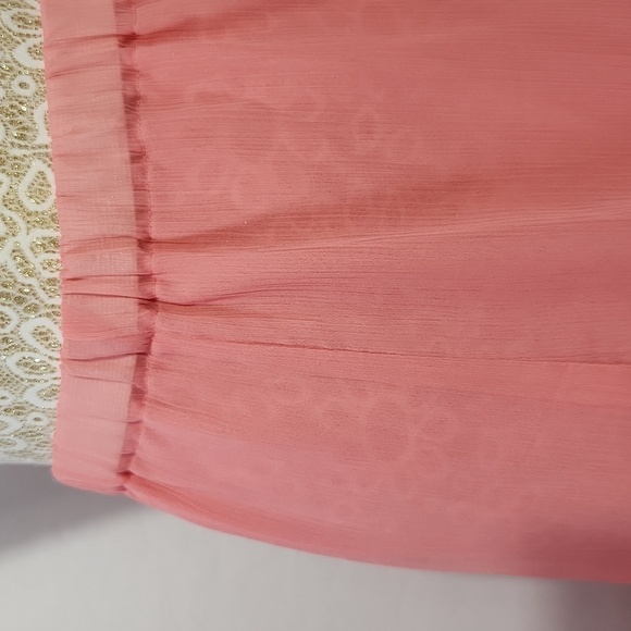 New York City Design Co Skirt Pink Lined Pleat Elastic Waist Chiffon SZ 5X Flowy - Picture 6 of 12